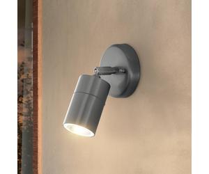 EGLO Stockholm LED outdoor spotlight, steel-coloured, projection 10 cm