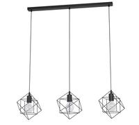 Eglo Straiton Black Steel Modern Geometric 3 Light Pendant