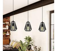 EGLO Stype hanging light, black, length 96 cm, steel, 3-bulb.