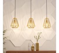 EGLO Stype hanging light, gold-coloured, length 96 cm, steel, 3-bulb.