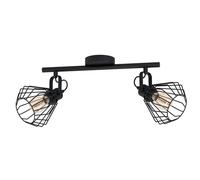 EGLO Tabillano Ceiling Light, 2-Bulb Ceiling Light, Vintage, Industrial, Modern, Steel Ceiling Spotlight, Living Room Lamp in Black, Kitchen Lamp, Spotlights with E27 Socket