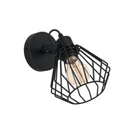 EGLO Tabillano Wall Light 1 Bulb Vintage Industrial Steel Interior Wall Light Living Room Lamp Hallway Lamp in Black Spot with E27 Socket