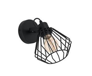 EGLO Tabillano Wall Light 1 Bulb Vintage Industrial Steel Interior Wall Light Living Room Lamp Hallway Lamp in Black Spot with E27 Socket