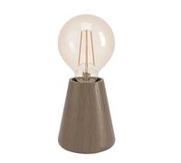 Eglo Table lamp Asby, Decorative Japanese Bedside lamp, Wooden Living Room and Bedroom Lighting, Night Light Made of Dark Brown Wood, FSC-Certified, E27 Socket
