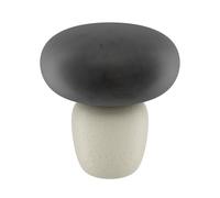 Eglo Table lamp Cahuama, Bedside Light with Glass Shade, Ceramic Living Room and Bedroom Lighting, White and Grey Smoked Glass, E27 Socket, 30 cm Tall