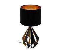 Eglo Carlton 25cm Geometric 5 Metal & Fabric Table Lamp - Black & Gold