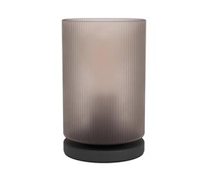 Eglo Table lamp Colomera, Elegant Bedside lamp, Room Decoration Bedroom, Living Room Lighting, Black Metal and Smoked Glass, E27 Socket, Ø 12 cm
