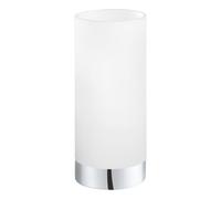 Eglo Table lamp Damasco 1, 1 Flame Table lamp, Bedside lamp Made of Steel, Colour: Chrome, Glass: satinised, White, Socket: E27, incl. Switch