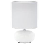 Eglo Table lamp Trondio, Ceramic and Textile Table Light | White Bedside Lamp, Living Room Lamp, Lamp with Switch, E14 Socket