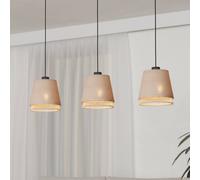 EGLO Tabley hanging light, black/natural colour, 89 cm, fabric, 3-bulb.