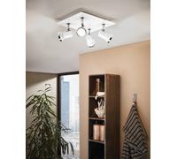 Eglo Tamara 1 White Metal 4 Light Wired Ceiling Spot Light, (D) 26Cm