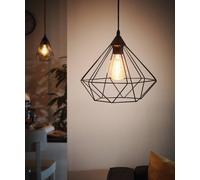 Eglo Tarbes Black Metal Diamond-Shaped Pendant Ceiling Light (D) 32.5Cm