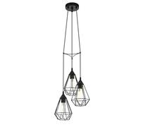 Eglo Tarbes 3 Light Black Geometric Cluster Pendant, Black