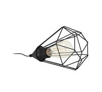 EGLO Tarbes Table Lamp, 1 Bulb Vintage Table Lamp in Retro Look, Bedside Lamp made of Steel, Colour: Black, Socket: E27, incl. Switch