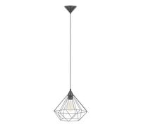 EGLO Tarbes Black Geometric Pendant Light - Size: 32.5 x 32.5 x 110.0cm - Wilko