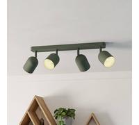 EGLO Tilston ceiling spotlight, dark green, length 58 cm, 4-bulb steel