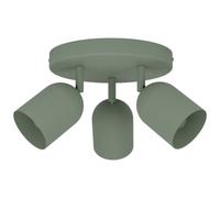 Eglo Spotlight bar Tilston, Light Fitting with 3 Flexible Spots, Round Ceiling lamp for Living Room and Bedroom, Dark Green Steel, E14 Socket
