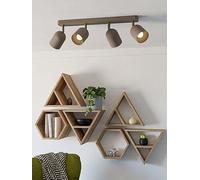 Eglo Spotlight bar Tilston, Light Fitting with 4 Flexible Spots, Ceiling lamp for Living Room and Bedroom, Sand Beige Steel, E14 Socket