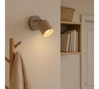 Eglo Tilston Steel Minimalist Single Wall Spotlight, Sandy in Light Sand EGLO Light Sand