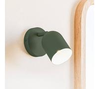 EGLO Tilston wall spotlight, dark green, Ø 9 cm, steel, E14