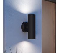 EGLO Tomelloso outdoor wall lamp, black, height 20 cm, metal, 2-bulb