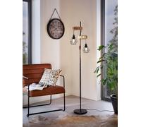 Eglo Townshend 5 Black/Natural Metal & Wood 2-Light Floor Lamp One Colour