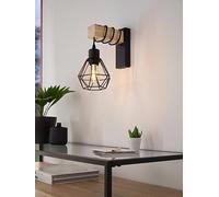 Eglo Townshend 5 Black/Natural Wood Wall Light One Colour