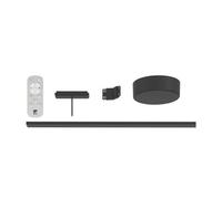 Eglo Low-Voltage Track Plus System, Expandable Set with Remote, Starter for wall and Ceiling, Black Plastic, 95 cm Long
