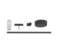 Eglo Low-Voltage Track Plus System, Expandable Set with Remote, Starter for wall and Ceiling, Black Plastic, 95 cm Long