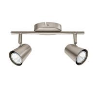 Eglo Travale Matt Nickel 2 Bulb Ceiling Spotlight Gu10 Led Three Step Dimmable Warm White
