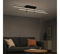 Eglo Trepiliano Aluminium & Steel Black Modern Led Linear Ceiling Light Black