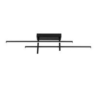 Eglo LED Ceiling Light Fixture Trepiliano, Living Room Flush Mount lamp, Hallway and Bedroom Lighting, Black Metal, Warm White