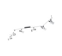 EGLO Trillo Ceiling Light, Ceiling Light with 6 Swivelling Spotlights, Ceiling Lighting for Office and Living Room, Metal in White and Black, Ceiling Spotlight with GU10 Socket, L 158.5 cm