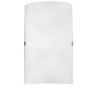 EGLO Troy 3 Satin Glass and Steel Wall Light - Size: 18 x 18 x 25cm - Silver - Wilko