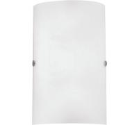 Eglo Troy 3 Wall Light, matt Nickel Steel and White satined Glass Wall lamp, E1
