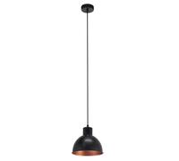 Eglo Truro 1 Black And Copper Domed Pendant Light