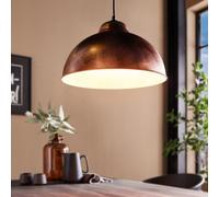 Eglo Truro 2 Vintage Pendant Lamp, Industrial/Retro Design Ceiling Light in Steel Copper-Coloured Antique, E27 Socket