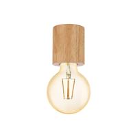 Eglo Turialdo Ceiling Light, 1-Light Surface-Mounted Industrial, Vintage, Modern Ceiling Light Made of Wood and Steel, Ceiling lamp in Natural, Black,