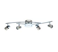 Eglo Vallida Satin Nickel Led 5 Bulb Ceiling Spotlight Bar Three Step Dimmable Warm White