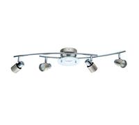 Eglo Vallida Satin Nickel Led 5 Bulb Ceiling Spotlight Bar 3 Step Dimmable