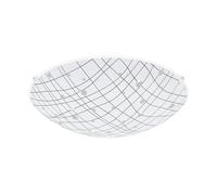 EGLO Vereda LED Ceiling Light, 1-Bulb Ceiling Light, Classic, Living Room Lamp Made of Metal, Glass with Striped Decoration, Granilla Crystals, Bedroom Lamp in White, Clear, LED Hallway Lamp Ceiling