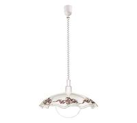 EGLO Vetro Pendant Light with Spiral Cable, Height-Adjustable, Classic Dining Table Lamp Made of Satin Glass, Plastic, White, Purple, Black, E27