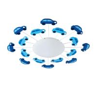 Eglo Viki 1 Kids Ceiling Light, Steel Flush Mounted Wall Light in Blue with Satin and White Glass, E27 Socket