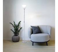 Eglo Vilastrosi-E Floor Lamp - Silver Standing Light With E27 Socket, 165Cm Silver
