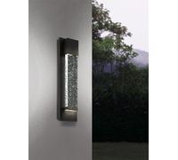 Eglo Villagrazia Led Exterior Glass Bubble Effect Wall Light Black