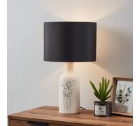EGLO Vinoza table lamp, white base lampshade black