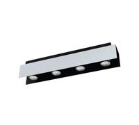 Eglo VISERBA 4 Bulb Ceiling Spotlight Bar | White & Black | 1600lm Warm White