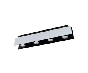 Eglo Viserba 4 Bulb Ceiling Spotlight Bar White And Black 1600 Lumens Warm White 3000K