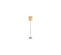 Eglo Viserbella Vintage Floor Lamp, Steel and Fabric in Champagne and Gold Coloured Standing Light, Living Room Lighting, E27 Socket, incl. Foot
