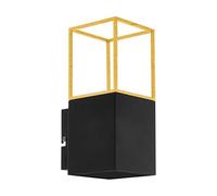 EGLO Wall Lamp Montebaldo, 1-Light Wall Sconce Vintage, Industrial, Modern | Indoor Steel wall light, Living Room Lamp, Hallway Light in Black, Gold, GU10 Socket